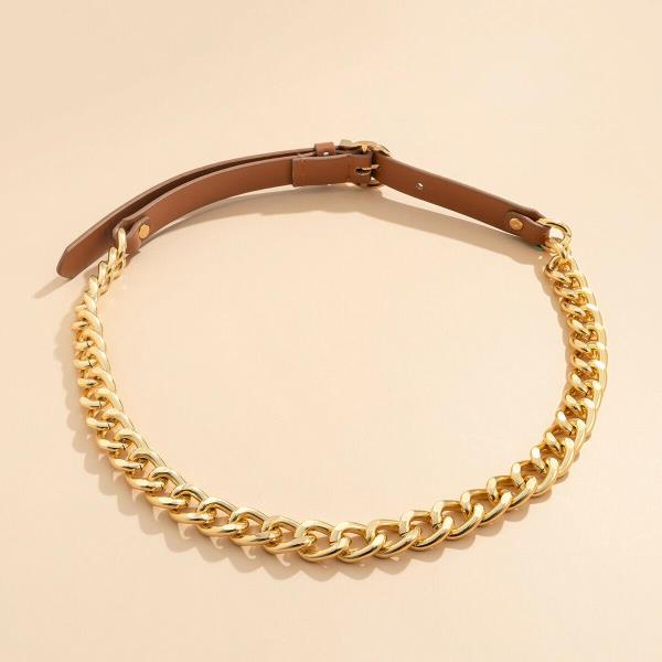 Fashion Punk Brown PU Leather Belt