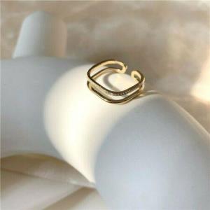 3 Pcs Pearl Crystal Gold Midi Finger Ring Set