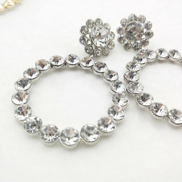 Shimmering Full Rhinestone Circle Dangle Earrings