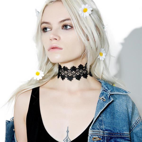 Punk Lace Flower Choker