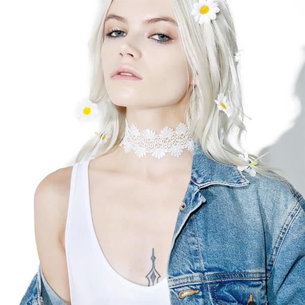 Punk Lace Flower Choker