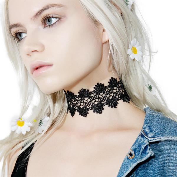 Punk Lace Flower Choker