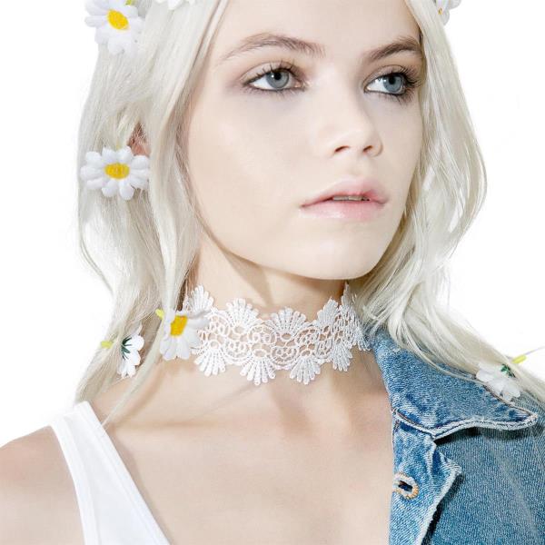 Punk Lace Flower Choker