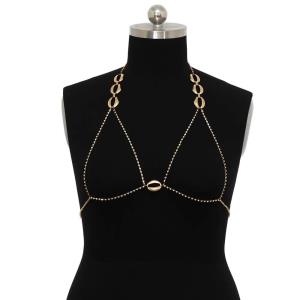 Rectangle Pedant Tassel Necklace Chest Body Chain