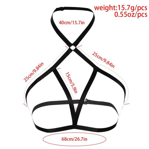 Black Gothic Elastic Bra Belt