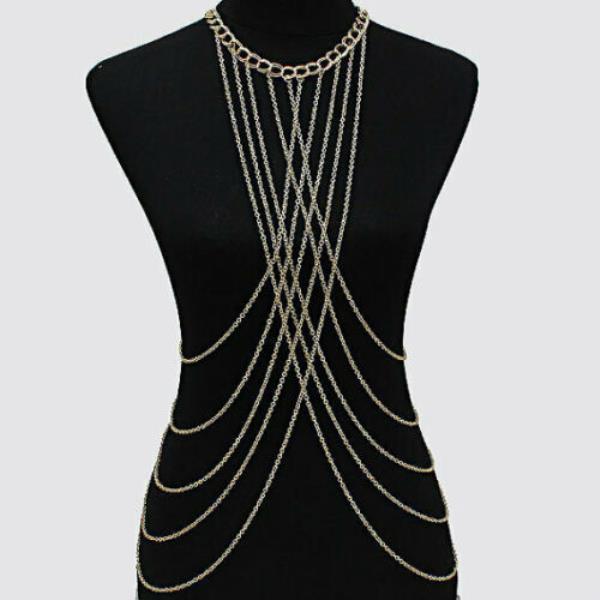 Multi Layer Necklace Crossbody Body Chain