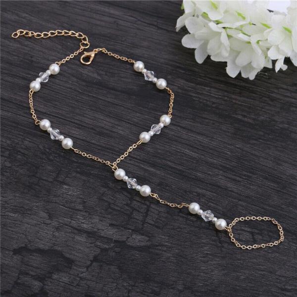 Bohemian Beach Pearl Crystal Anklet