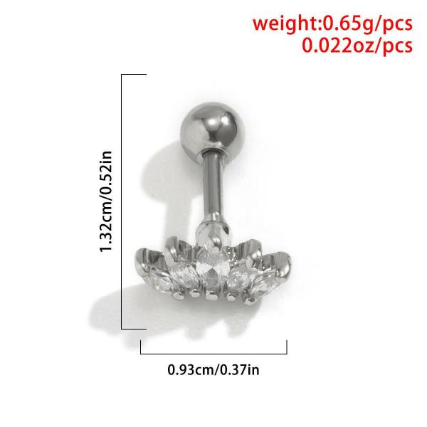 Shiny Chic Punk Silver Crystal Crown Belly Button