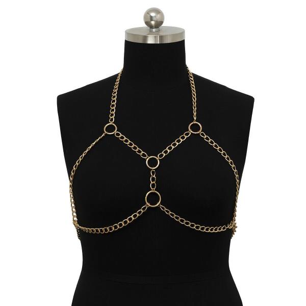 Gold Bra Chest Body Chain