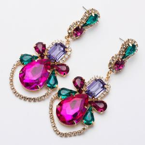 Waterdrop Multicolour Oval Acrylic Dangle Earrings