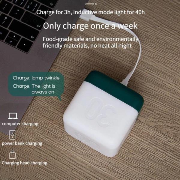 LED USB Charging Cube Timing Night Light