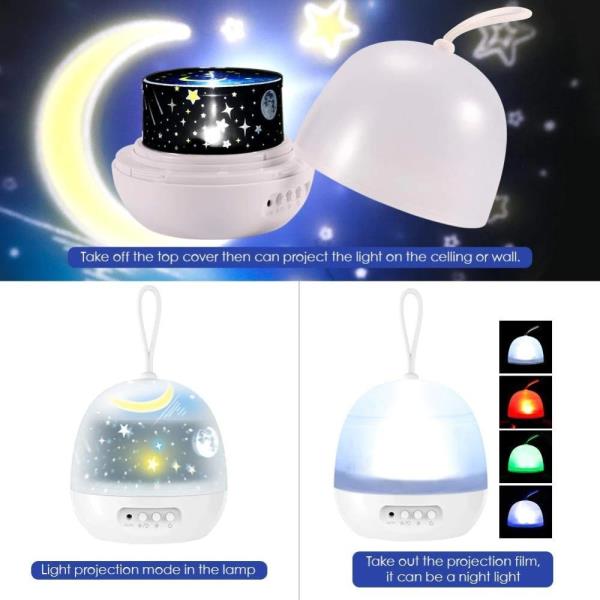 USB Galaxy 360 Degree Rotating Projector Star LED Night Light