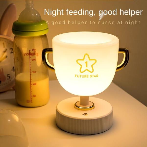 LED Trophy Night Light Pen Holder Desk USB Lamp