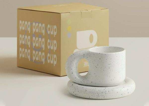 Modern Chubby Ceramic Drink Mug Plate Set