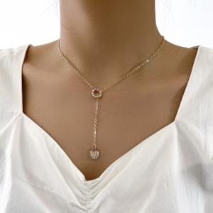 Full Rhinestone Double Layer Silver Necklace