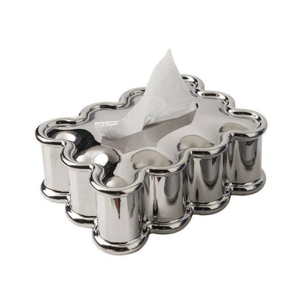 Modern Silver Plated Ceramic Tissue Box