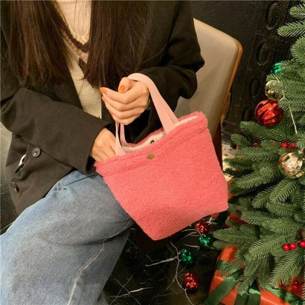 Candy Colour Plush Teddy Fluffy Small Handbag