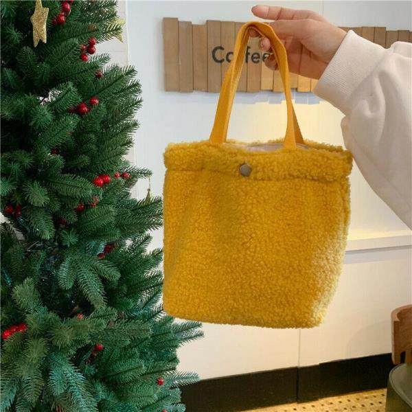 Candy Colour Plush Teddy Fluffy Small Handbag