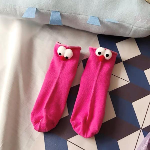 Cartoon 3D Eye Mid Calf Socks