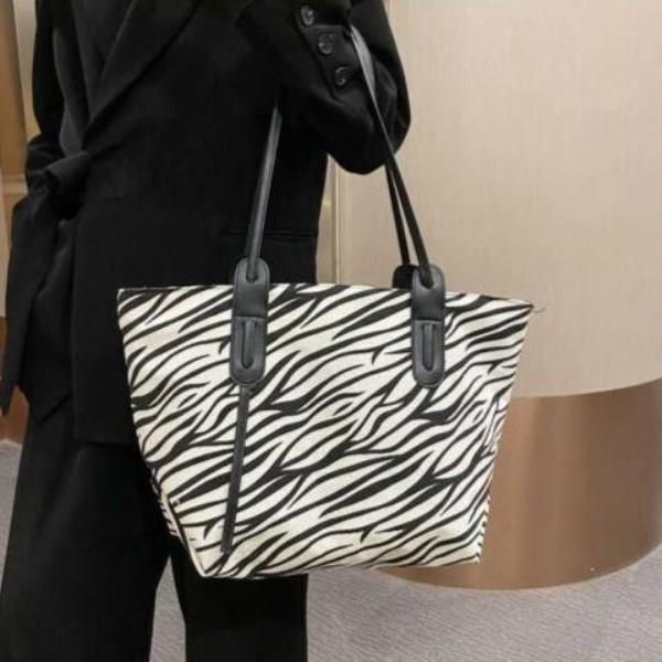 Casual Leopard Zebra Print Large Tote Bag