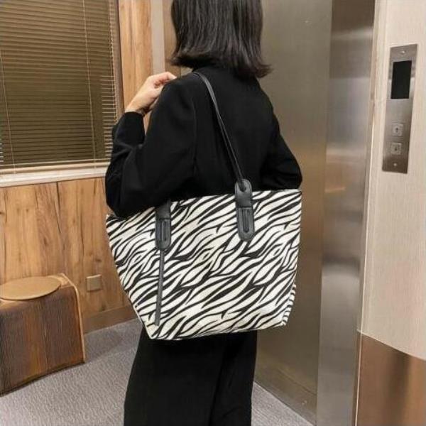 Casual Leopard Zebra Print Large Tote Bag