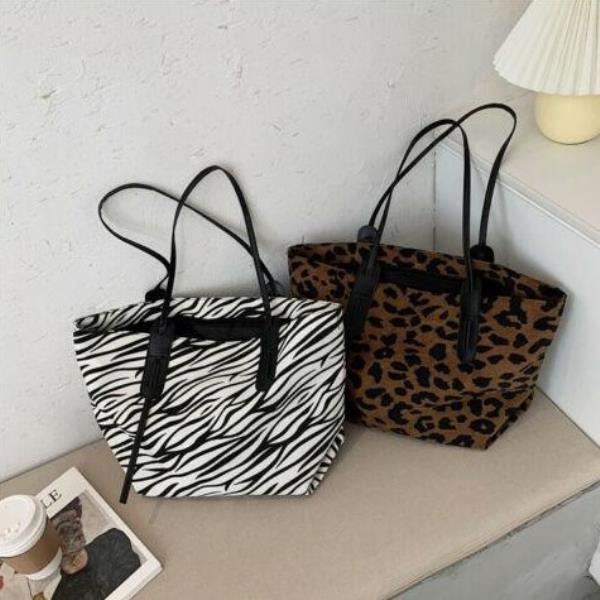 Casual Leopard Zebra Print Large Tote Bag