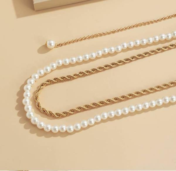 Retro Pearl Tassel Waist Chain Belt 