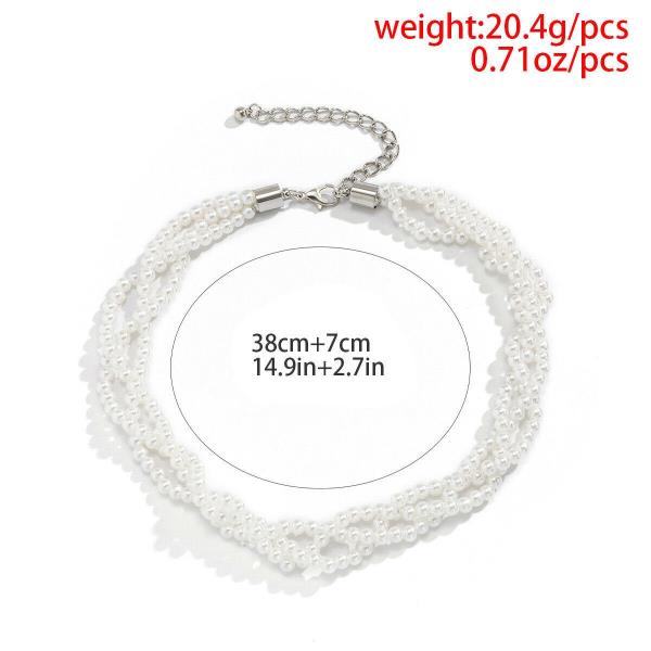 White Imitation Pearl Twist Woven Clavicle Necklace