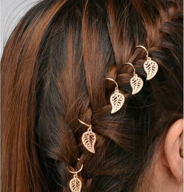 5 Star Shell Braid Leaf Mini Circle Hair Pins