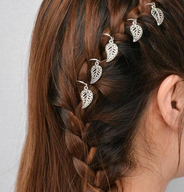 5 Star Shell Braid Leaf Mini Circle Hair Pins