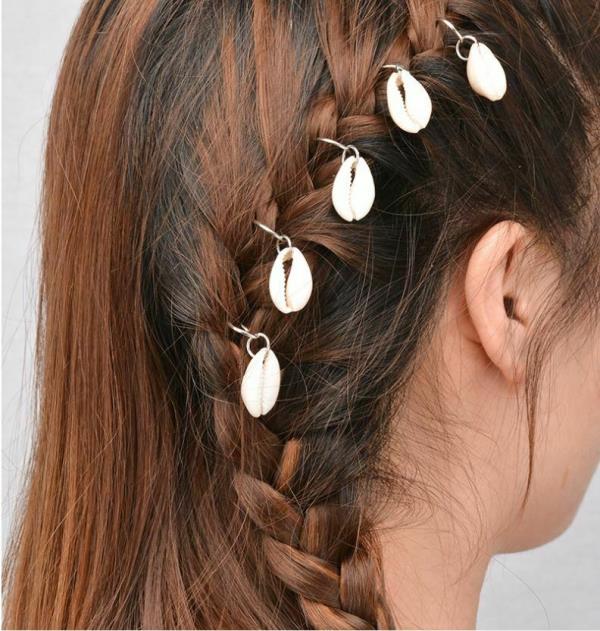 5 Star Shell Braid Leaf Mini Circle Hair Pins