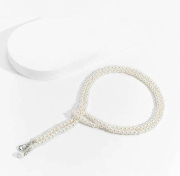 Retro Vintage Double Layer White Pearl Necklace