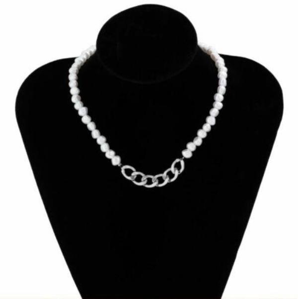 Retro Vintage Chic White Pearl Chain Clavicle Necklace