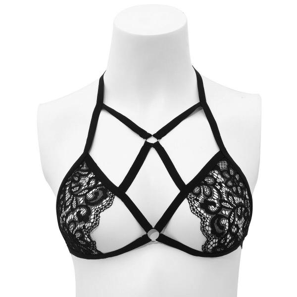 Elastic Black Lace Gothic Lingerie Bra