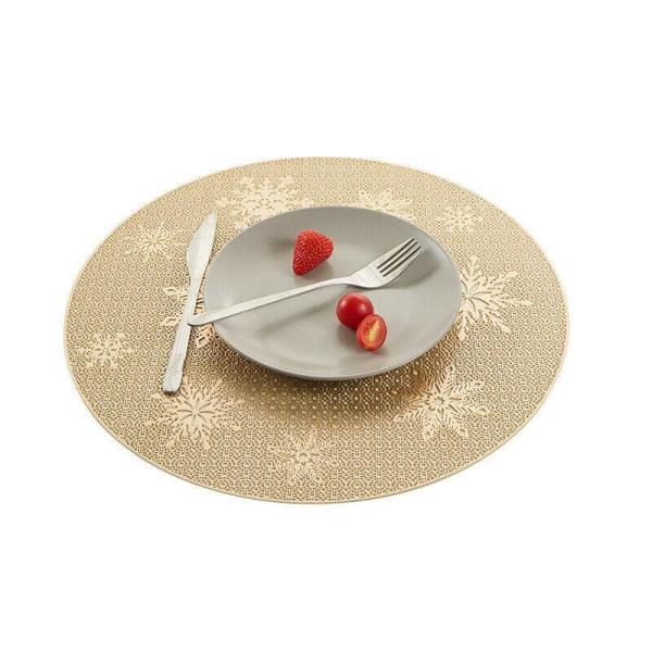 2 PVC Hollow Snowflake Table Dining Placemats