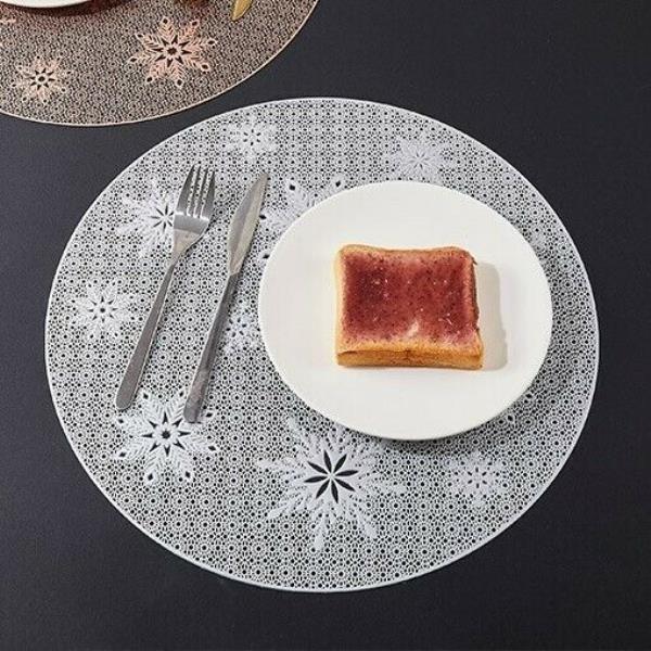 2 PVC Hollow Snowflake Table Dining Placemats