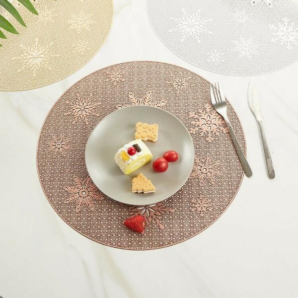 2 PVC Hollow Snowflake Table Dining Placemats