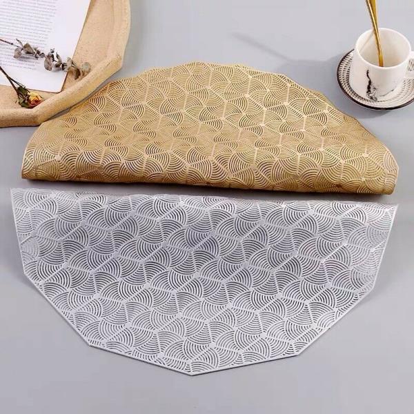 4 PVC Hollow Geometric Table Dining Placemats