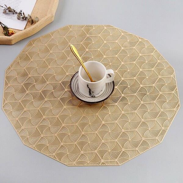 4 PVC Hollow Geometric Table Dining Placemats