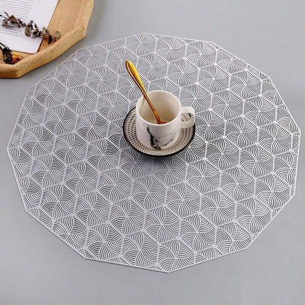 4 PVC Hollow Geometric Table Dining Placemats