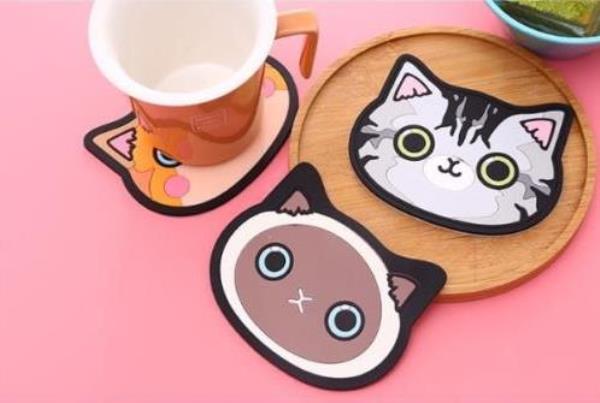 Cartoon Cat Silicone Coaster Cup Placemat