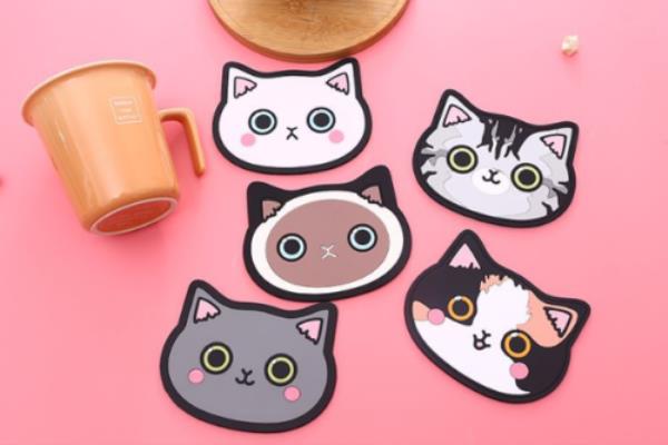 Cartoon Cat Silicone Coaster Cup Placemat