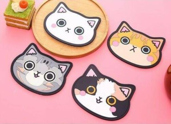 Cartoon Cat Silicone Coaster Cup Placemat