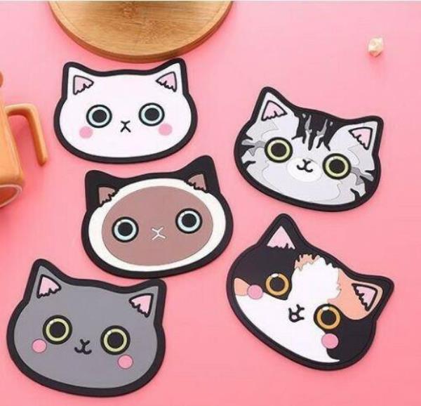 Cartoon Cat Silicone Coaster Cup Placemat