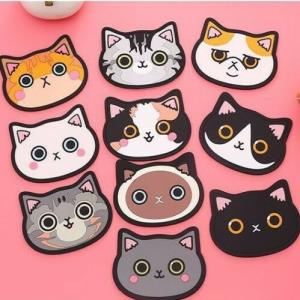 Cartoon Cat Silicone Coaster Cup Placemat