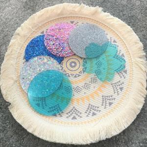 Modern Shimmering Round Acrylic Coaster