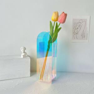 Nordic Morden Acrylic Lacer Rainbow Colour Flower Vase