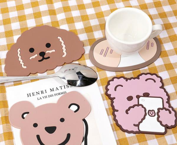 2 Pieces Cute Cartoon Silicone Cup Coaster