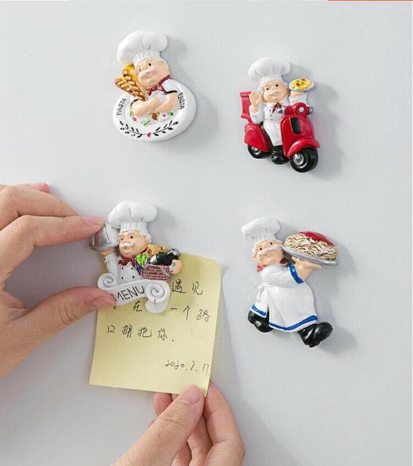 3D Resin Chef Cook Fridge Magnet