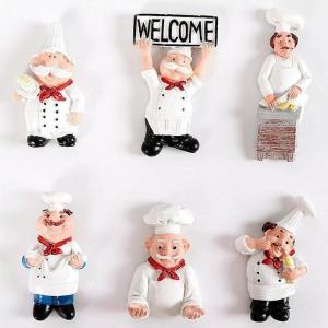 6 Resin Chef Cooker Food 3D Fridge Magnets